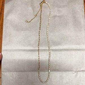 Madewell Gold chain and pearl Necklace